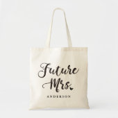 Tote Bag Future Mme lettrage à la main en or (Devant)