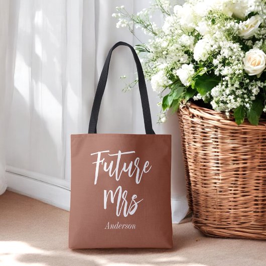 Tote Bag Future Mme Mariée Terracotta Marron Mariage