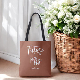 Tote Bag Future Mme Terracotta Mariée Marron Blanc