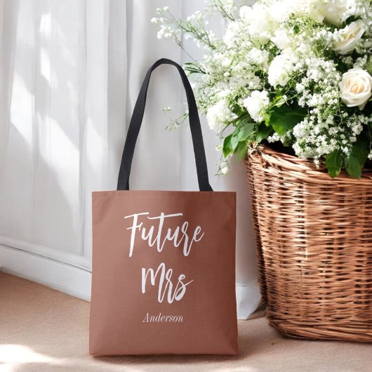 Tote Bag Future Mme Terracotta Mariée Marron Blanc