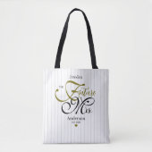 Tote Bag Future Mme Typographie Élégante Rayures Modernes (Devant)