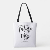 Tote Bag Future Mrs Bride Mariage Noir Blanc  (Dos)