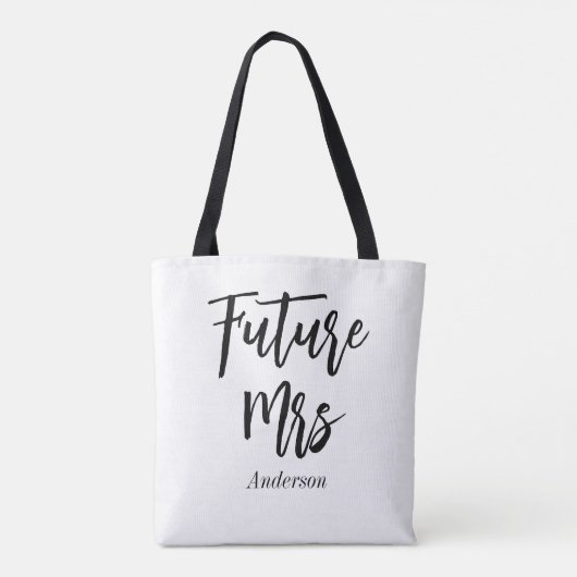 Tote Bag Future Mrs Bride Mariage Noir Blanc (Dos)