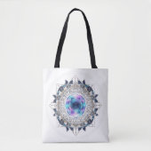 Tote Bag Futuristic Crystal Mandala – Geometric Tech Art (Devant)
