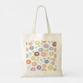 Tote Bag Fuzzy Flower Lg Pattern Pastels on White (Dos)