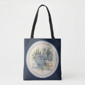 Tote Bag G création Office fleur bleue (Devant)