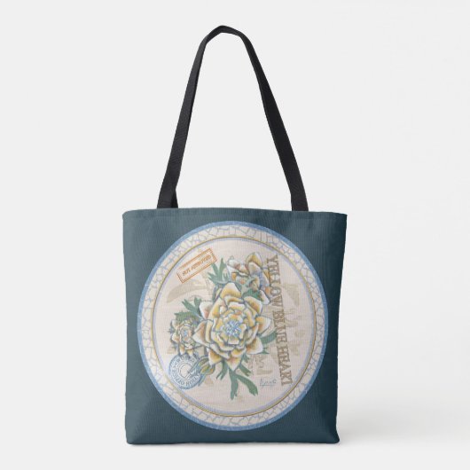 Tote Bag G création Office fleur bleue (Dos)