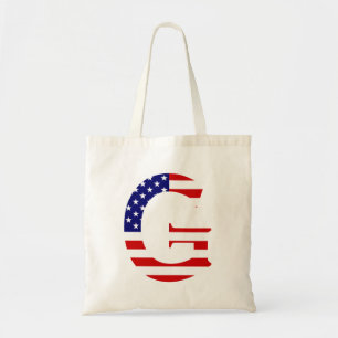 Tote Bag G Monogramme superposé sur le drapeau américain bt