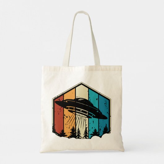 Tote Bag Galactic Reverie : OVNI S'Éclate Sur La Forêt Rétr (Dos)