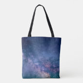 Tote Bag Galaxie bleue et violette numérique (Dos)