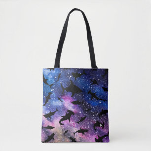 Tote Bag Galaxie colorée du dégradé de requin moderne Espac