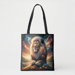 Tote Bag Galaxie cosmique Espace Lion Leo Force Astrologie