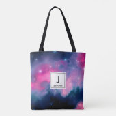 Tote Bag Galaxie rose & bleu Nebula & étoiles Abstrait (Dos)