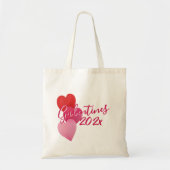 Tote Bag Galentines Party Memento with 3 Hearts (Devant)