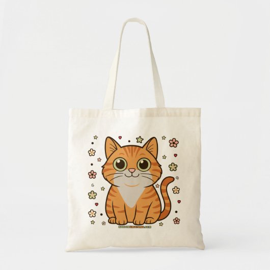 Tote Bag Gallant Gary Floral Tabby Cat (Devant)
