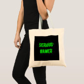 Tote Bag Gamer sérieux - vert (Devant (produit))