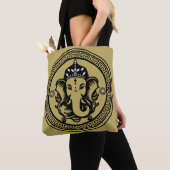 Tote Bag Ganesha Themed Hindu Art Print (De près)