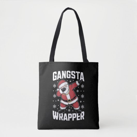Tote Bag Gangsta Wrapper Dabbing Père Noël Noël (Devant)