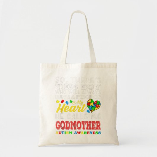 Tote Bag garçon, appel, marraine, autisme, conscience, (Devant)