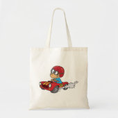 Tote Bag Garçon conduisant voiture rouge course (Devant)