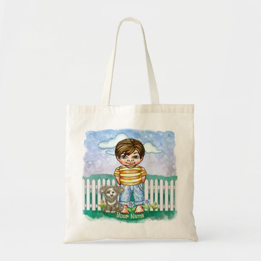 Tote Bag Garçon et Chien (Devant)