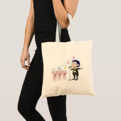 Tote Bag Garçon et cochons chantant (Devant (produit))