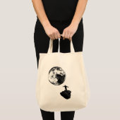 Tote Bag Garçon et la lune - noir (Devant (produit))