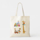 Tote Bag Garçons avec pépinière train Giraffe et Wagon (Dos)