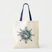 Tote Bag Garde Cal et poisson-Bleu badge de poisson (Devant)