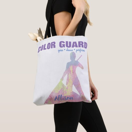 Tote Bag Garde Couleur Avec Figure Silhouette Performer (De près)