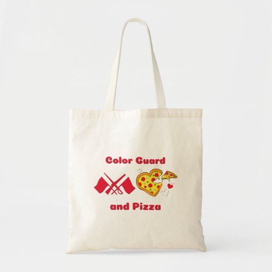 Tote Bag Garde couleur et pizza (Devant)