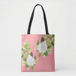 Tote Bag Gardenia cape jasmine florale aquarelle