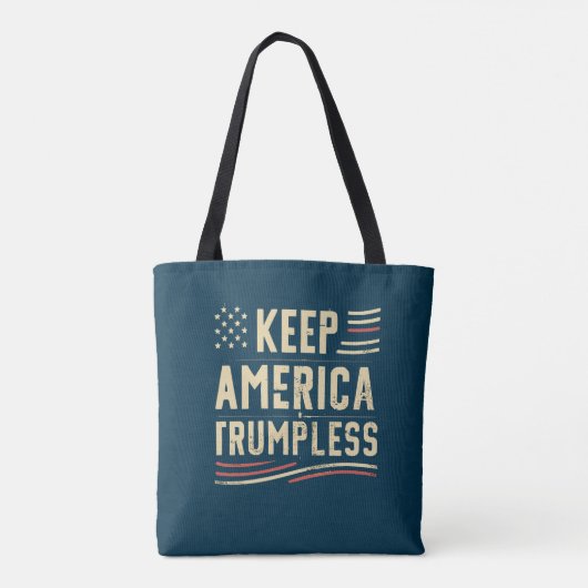 Tote Bag GARDER L'AMÉRIQUE SANS TRUMP Drapeau américain car (Dos)