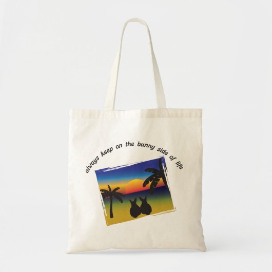 Tote Bag Gardez du côté de lapin de la vie (Devant)