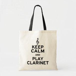 Tote Bag Gardez la clarinette de calme et de jeu
