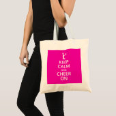 Tote Bag Gardez le calme et l'acclamation dessus, rose de (Devant (produit))
