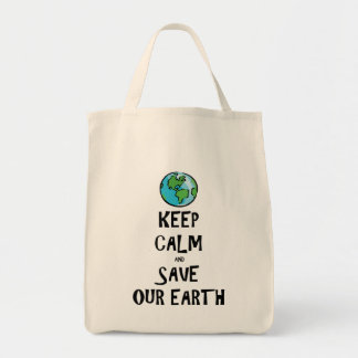 Tote Bag Gardez le calme et sauvez notre terre