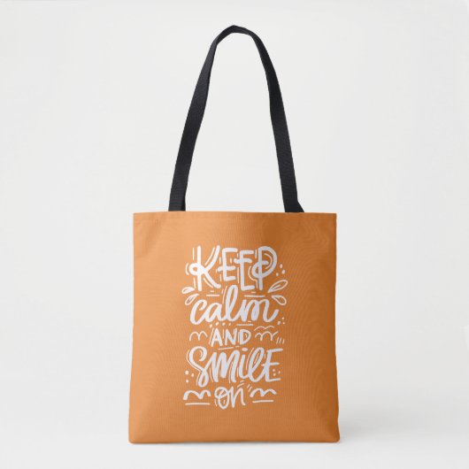 Tote Bag Gardez le calme et souriez dessus (Devant)
