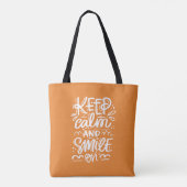 Tote Bag Gardez le calme et souriez dessus (Dos)