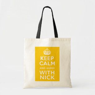 Tote Bag Gardez le calme et soyez d'accord avec le ~
