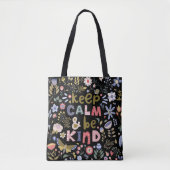 Tote Bag Gardez Le Calme Et Soyez Des Fleurs D'Art Folk (Devant)