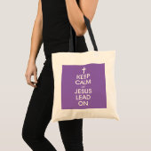 Tote Bag Gardez Le Calme Laissez Jésus Diriger - Religieux  (Devant (produit))