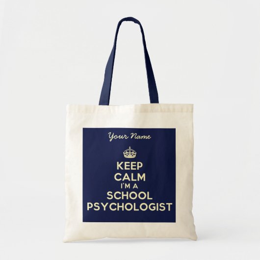 Tote Bag Gardez le calme que je suis un psychologue (Devant)