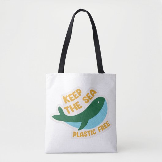 Tote Bag Gardez le plastique de la mer libre (Devant)