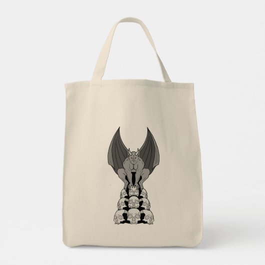 Tote Bag Gargoyle démon sur les crânes (Dos)