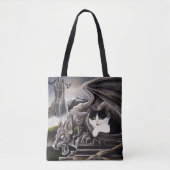 Tote Bag Gargoyle noir blanc (Devant)