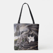 Tote Bag Gargoyle noir blanc (Dos)