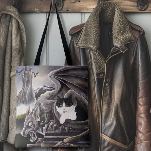 Tote Bag Gargoyle noir blanc