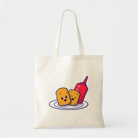 Tote Bag Gâteau De Gâtes Souriez Avec Un Dessin De Sauce (Devant)