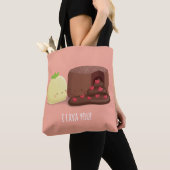 Tote Bag Gâteau de lave au chocolat et pomme de crème glacé (De près)